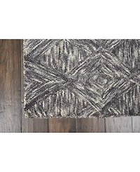 Nourison Home Interlock LNK01 Charcoal 2'3" x 7'6" Runner Rug