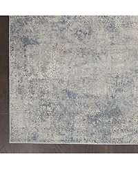 Nourison Home Rustic Textures RUS09 Ivory and Mist 5'3" x 7'3" Area Rug