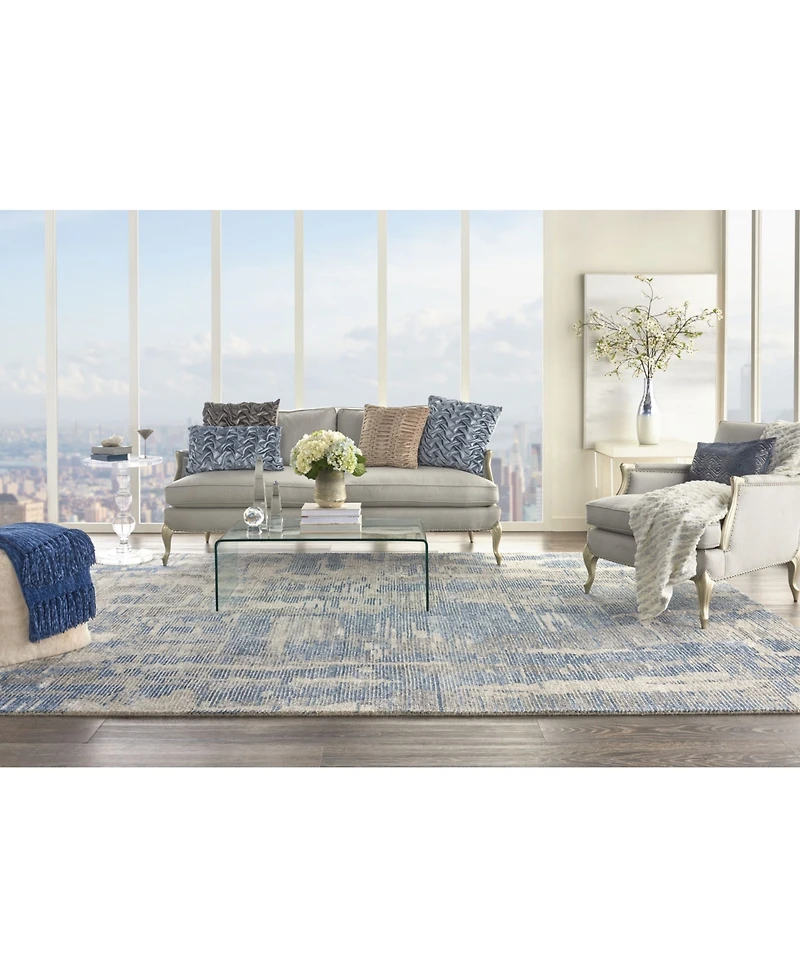 Nourison Home Ellora ELL01 Blue 7'9" x 9'9" Area Rug