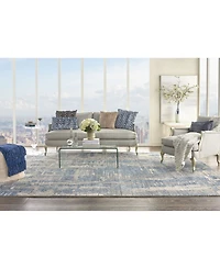 Nourison Home Ellora ELL01 Blue 7'9" x 9'9" Area Rug