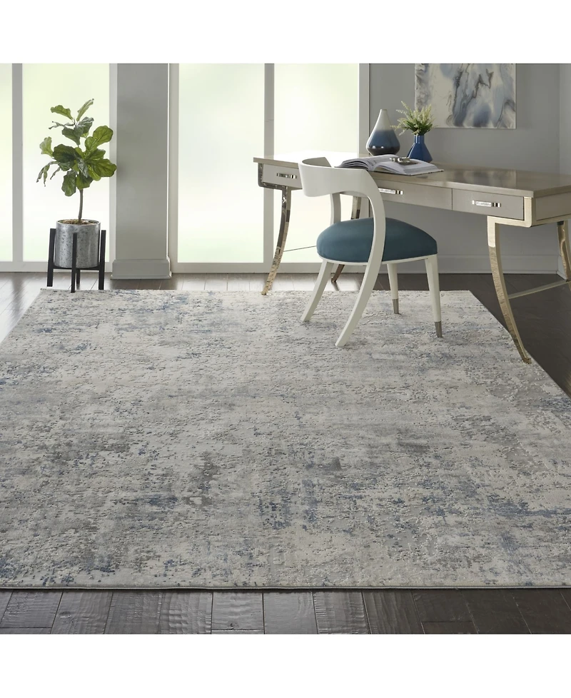 Nourison Home Rustic Textures RUS07 Ivory and Gray 7'10" x 10'6" Area Rug