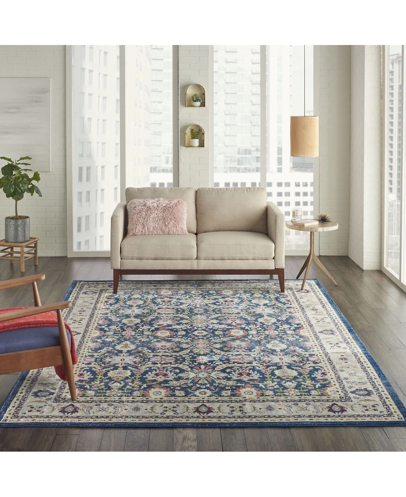 Nourison Home Ankara Global ANR13 Navy and Multi 7'10" x 9'10" Area Rug