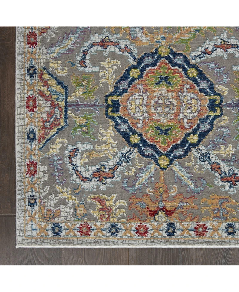 Nourison Home Ankara Global ANR12 Gray and Multi 4' x 6' Area Rug