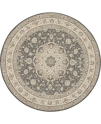 Nourison Home Living Treasures LI15 Gray and Ivory 5'10" Round Rug