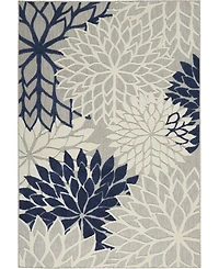 Nourison Home Aloha ALH05 Ivory and Navy 3'6" x 5'6" Outdoor Area Rug
