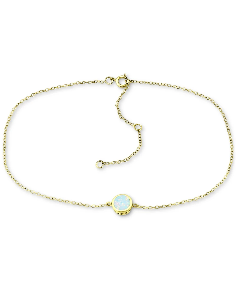 Giani Bernini Lab-Grown Opal Ankle Bracelet (Also Cubic Zirconia), Created for Macy's