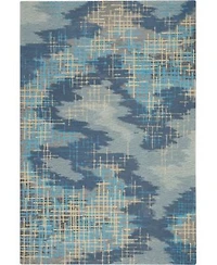 Nourison Home Symmetry Smm08 Blue Beige Rug