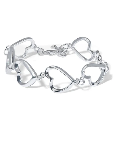 Macy's Heart Link Bracelet in Silver Plate or 18k Gold Plate
