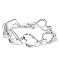 Macy's Heart Link Bracelet in Silver Plate or 18k Gold Plate