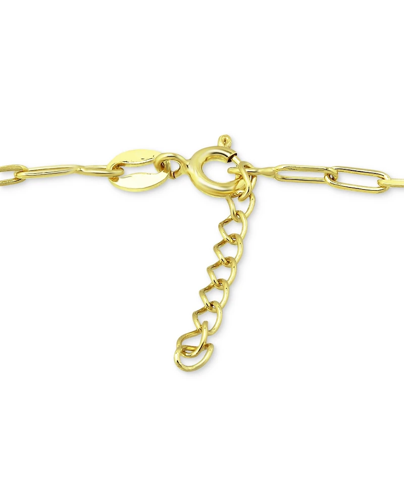 Giani Bernini Paperclip Link Ankle Bracelet Sterling Silver and 18k Over Silver, Created for Macy's