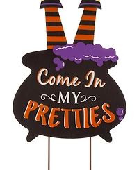 Glitzhome Halloween Wooden Witch Yard Stake