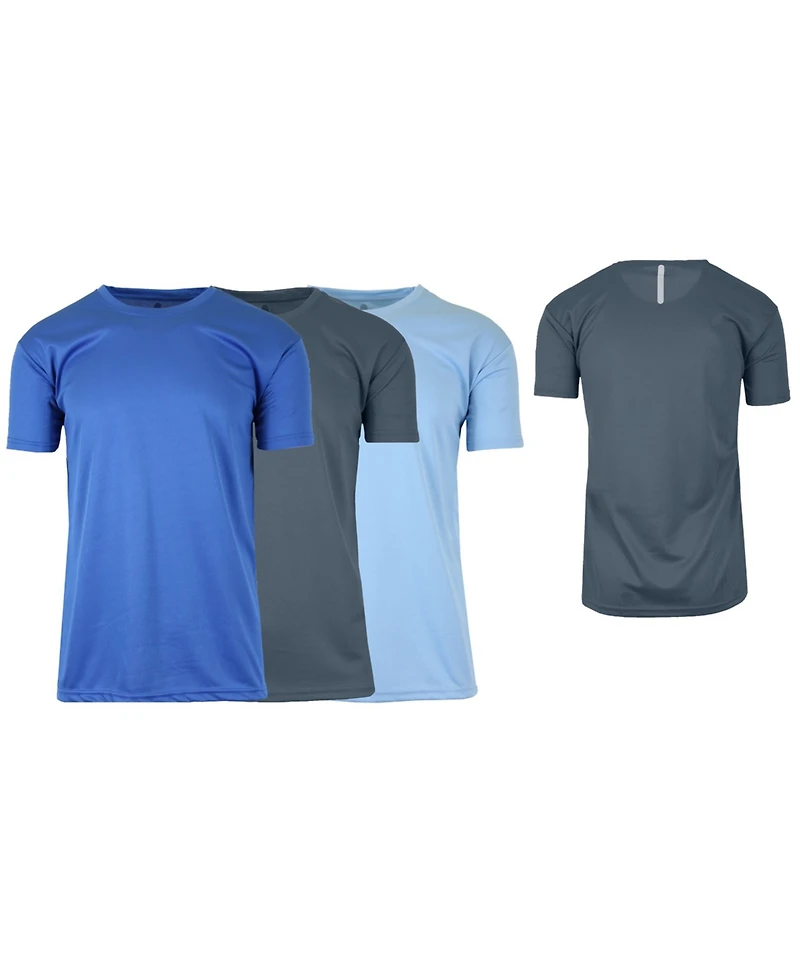 Galaxy By Harvic Men's Short Sleeve Moisture-Wicking Quick Dry Performance Tee, Pack of 3