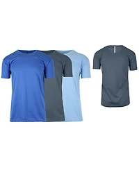 Galaxy By Harvic Men's Short Sleeve Moisture-Wicking Quick Dry Performance Tee, Pack of 3
