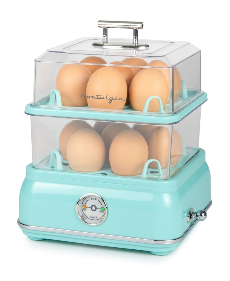 Nostalgia CLEC14AQ Classic Retro Egg Cooker, 14 Eggs