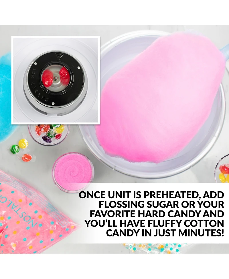 Nostalgia PCM306PK Vintage Hard & Sugar-Free Candy Cotton Candy Maker