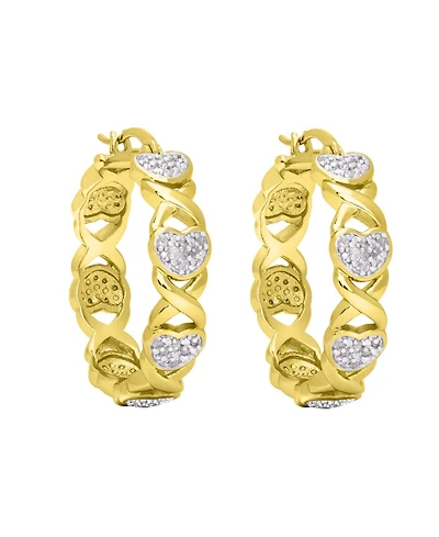 Macy's Diamond Accent Gold-plated, Silver Plated or Rose Gold X and Heart Earrings