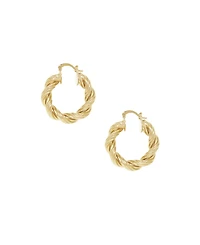 Ettika 18K Gold Modern Day Twist Women's Hoop Earrings