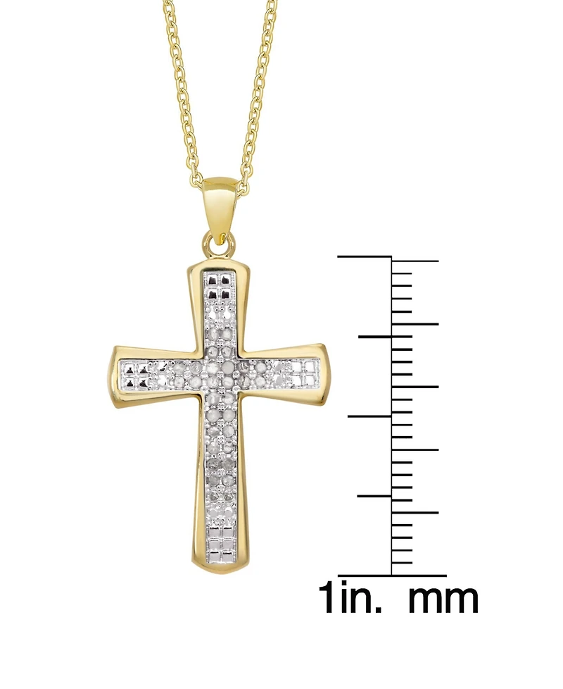 Macy's Diamond Accent Gold-plated Cross Pendant Necklace