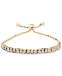 Diamond Row Bolo Bracelet (3/4 ct. t.w.) in Sterling Silver or 14k Gold-Plated Sterling Silver