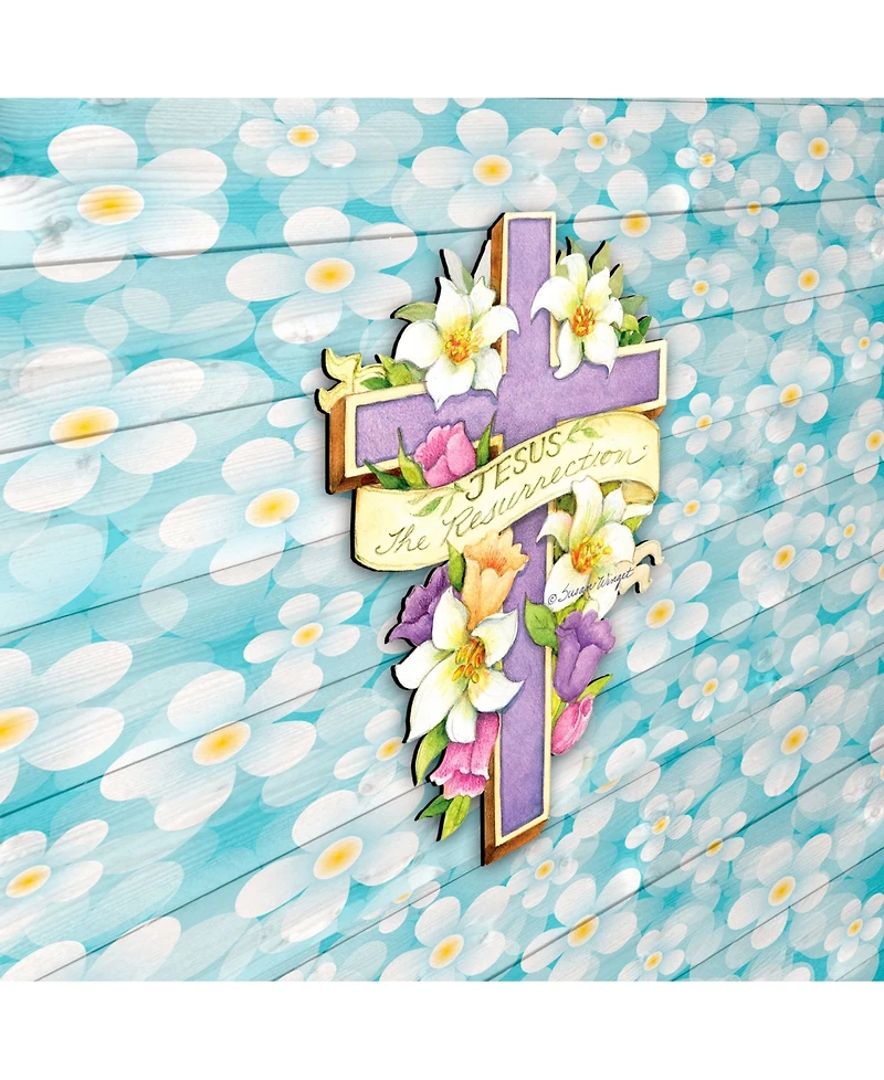 Designocracy by Susan Winget Easter Cross He is Risen Wall and Door Decor