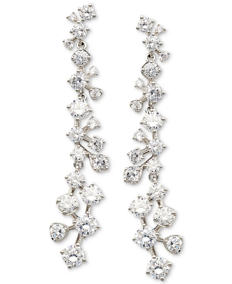Eliot Danori Cubic Zirconia Linear Cluster Drop Earrings, Created for Macy's