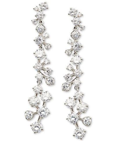Eliot Danori Cubic Zirconia Linear Cluster Drop Earrings, Created for Macy's