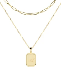 brook & york 14K Gold Plated Willow Initial Layering Necklace Set