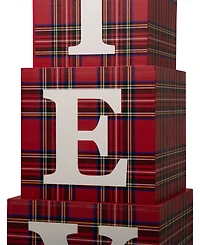 Glitzhome Wooden Double-Sided "Believe" Porch Decor