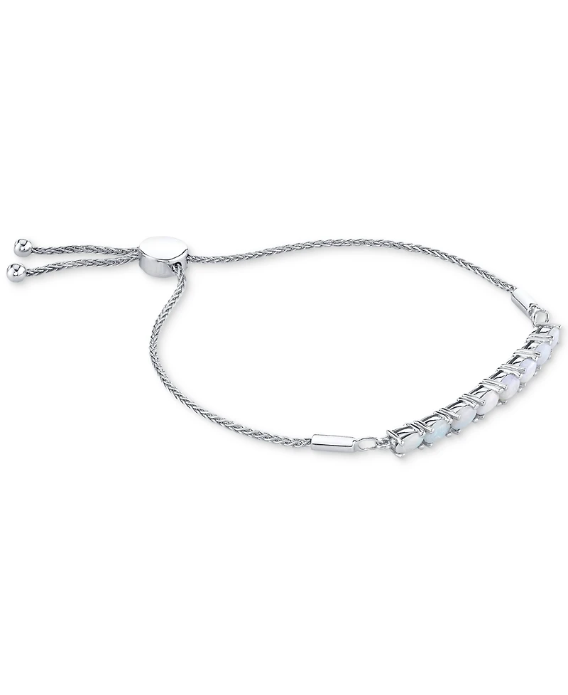 Opal Linear Bolo Bracelet (1-5/8 ct. t.w.) in Sterling Silver