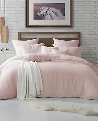 Cathay Home Inc. Microfiber Washed Crinkle Duvet Cover Set, King/California King