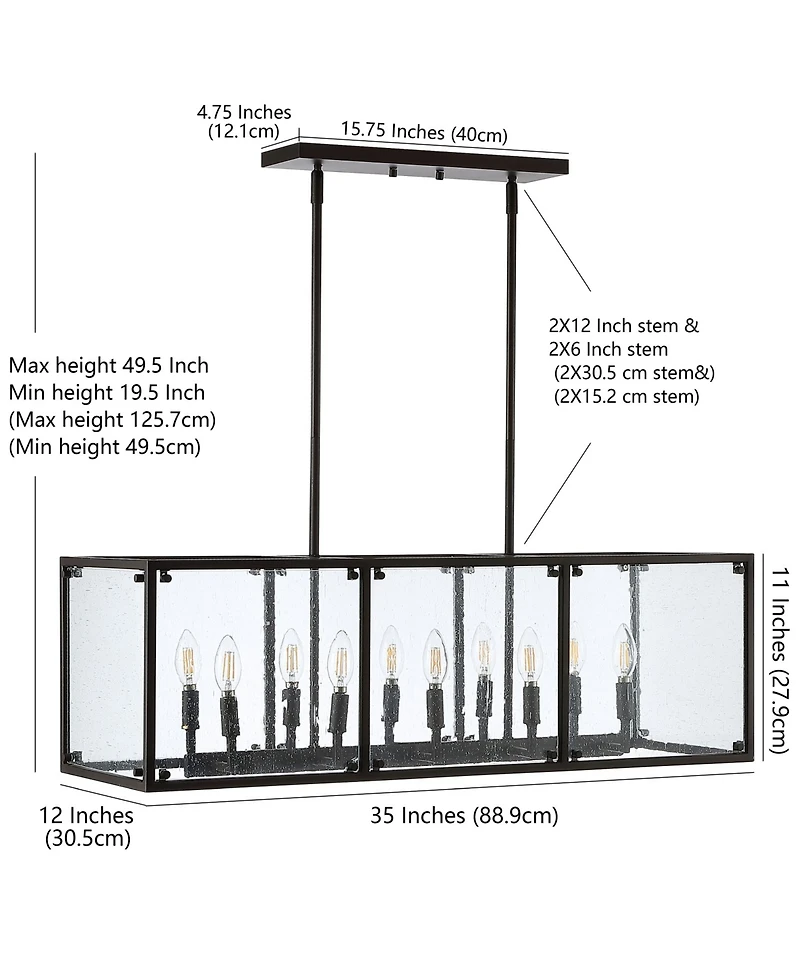 Jonathan Y Paysan Linear 10-Light Adjustable Rustic Farmhouse Led Pendant