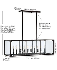 Jonathan Y Paysan Linear 10-Light Adjustable Rustic Farmhouse Led Pendant