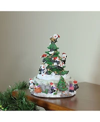 Northlight Animated Penguin and Christmas Tree Winter Scene Rotating Musical Christmas Decoration