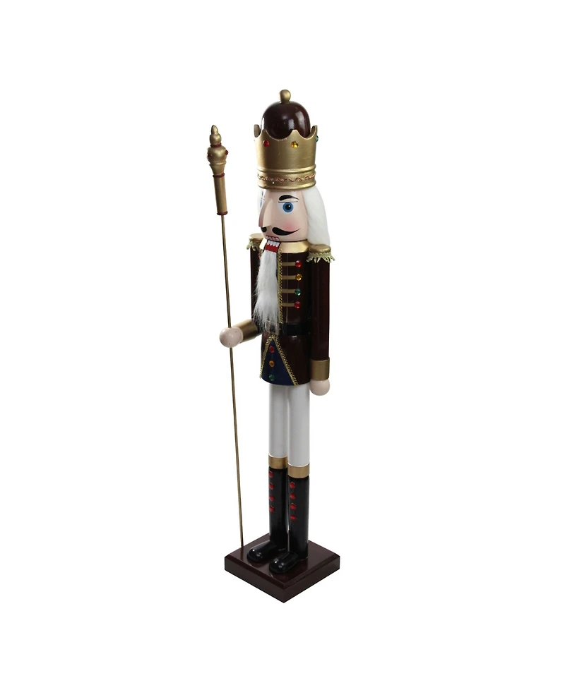 Northlight Wooden Christmas Nutcracker King with Scepter