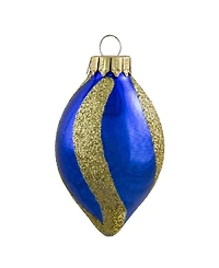 Northlight 9 Count Vibrantly Coloured 2-Finish Swirls Glass Christmas Finial Ornaments