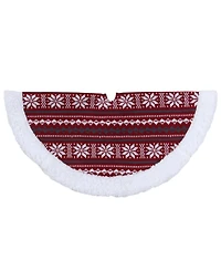 Northlight Snowflakes Lodge Mini Christmas Tree Skirt with Sherpa Trim