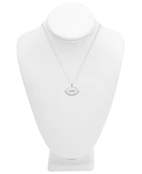 Diamond Football 18" Pendant Necklace (1/10 ct. t.w.) in Sterling Silver