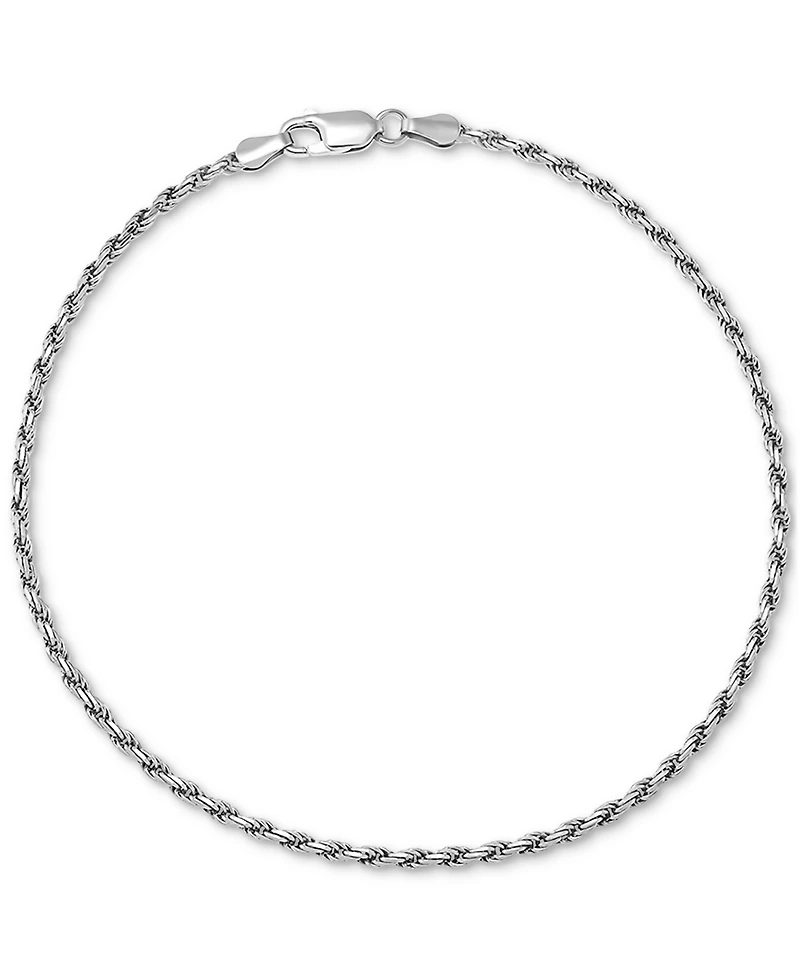 Giani Bernini Rope Chain Ankle Bracelet (2mm) in 18k Gold-Plated Sterling Silver or Sterling Silver, Created for Macy's