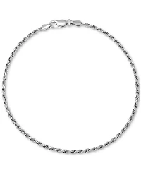 Giani Bernini Rope Chain Ankle Bracelet (2mm) in 18k Gold-Plated Sterling Silver or Sterling Silver, Created for Macy's
