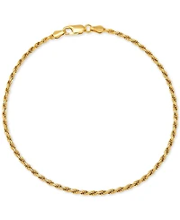 Giani Bernini Rope Chain Ankle Bracelet (2mm) 18k Gold-Plated Sterling Silver or Silver, Created for Macy's