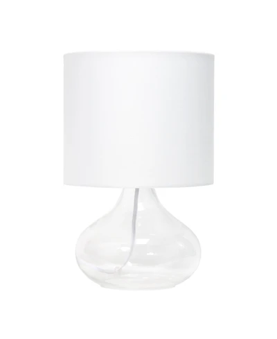Simple Designs Glass Raindrop Table Lamp with Fabric Shade
