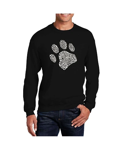 La Pop Art Men's Word Dog Paw Crewneck Sweatshirt