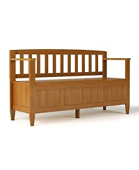 Simpli Home Brooklyn Solid Wood Entryway Storage Bench