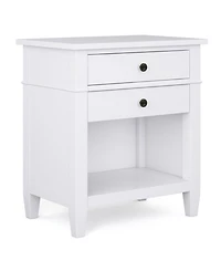 Simpli Home Carlton Solid Wood Bedside Table