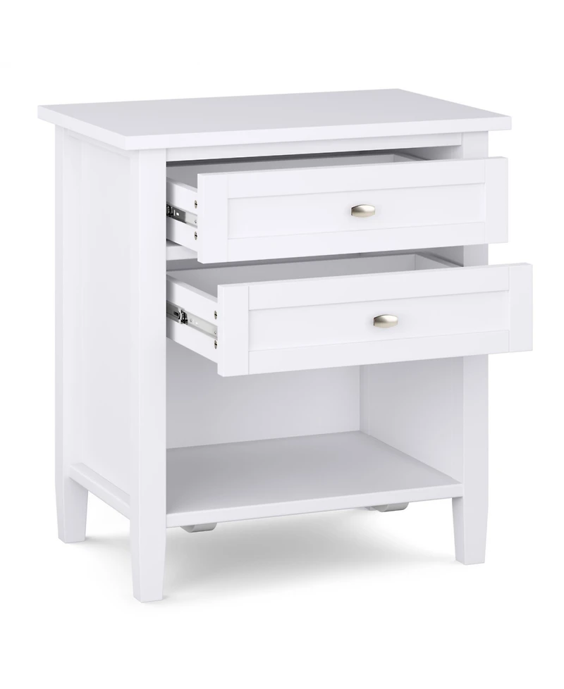 Simpli Home Warm Shaker Solid Wood Bedside Table