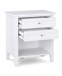 Simpli Home Warm Shaker Solid Wood Bedside Table