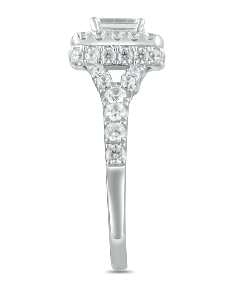 Diamond Halo Emerald Bridal Set (2. ct. t.w.) in 14k White, Yellow or Rose Gold