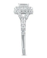 Diamond Halo Emerald Bridal Set (2. ct. t.w.) in 14k White, Yellow or Rose Gold