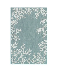 Liora Manne' Carmel Coral Border 6'6" x 9'4" Outdoor Area Rug