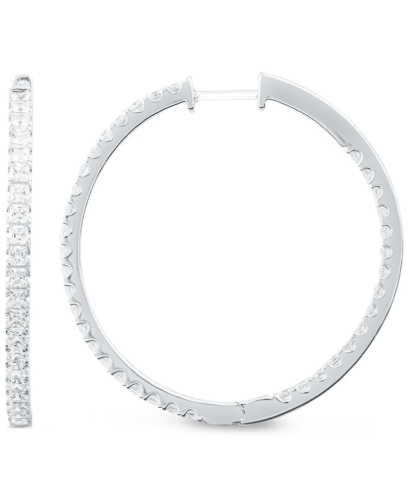 Diamond Princess In & Out Hoop Earrings (5 ct. t.w.) in 14k White Gold.